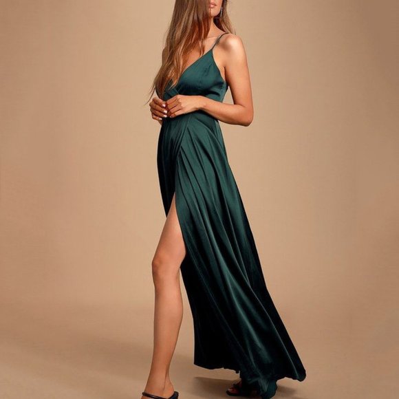 Dresses & Skirts - Surplice Satin Gown